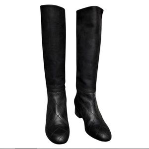 Chanel quilted riding boots